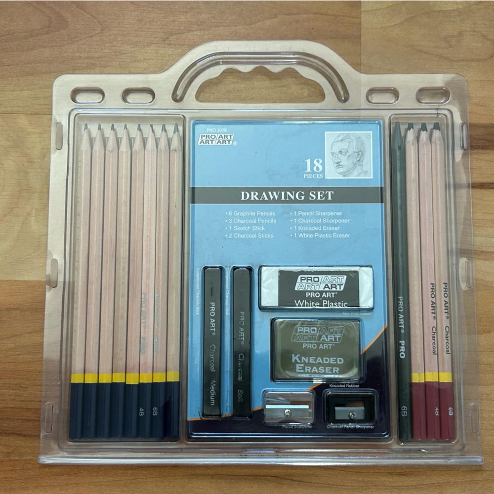 Drawing Set with Black and Gray Accents